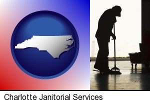 Charlotte, North Carolina - a janitor silhouette