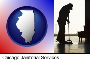 a janitor silhouette in Chicago, IL