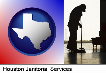 a janitor silhouette in Houston, TX