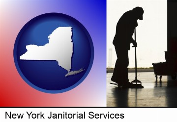 a janitor silhouette in New York, NY