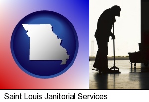 Saint Louis, Missouri - a janitor silhouette