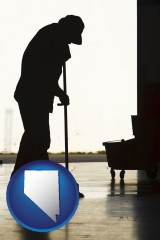 nevada map icon and a janitor silhouette