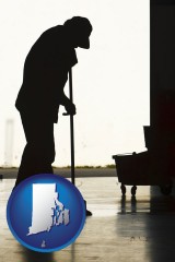 rhode-island a janitor silhouette