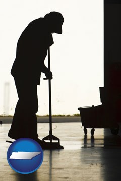 a janitor silhouette - with Tennessee icon